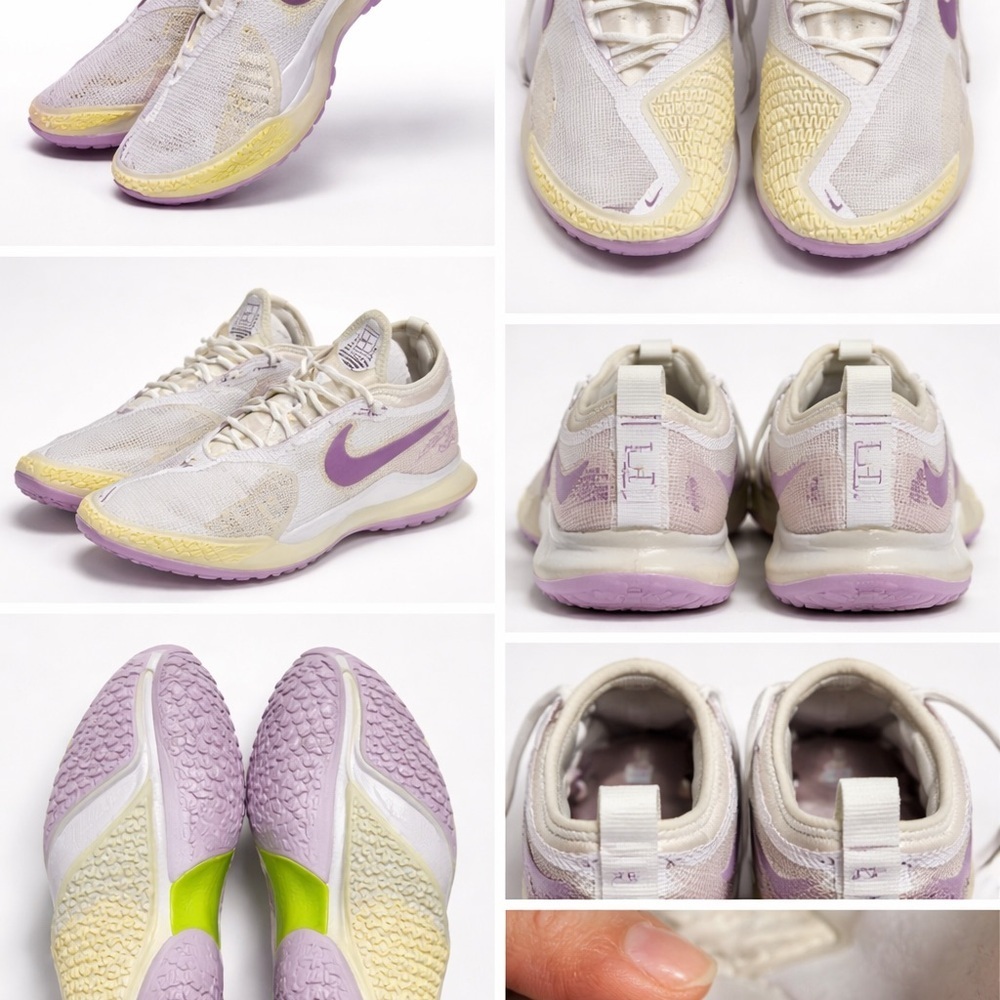 Nike Air Zoom Vapor Pro Tennis Shoes Women’s Size 7 Ivory Purple - Picture 3 of 10